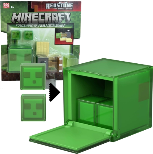 Mattel Minecraft Figuren-Set Redstone Charged: Falle mit klebrigem Kolben