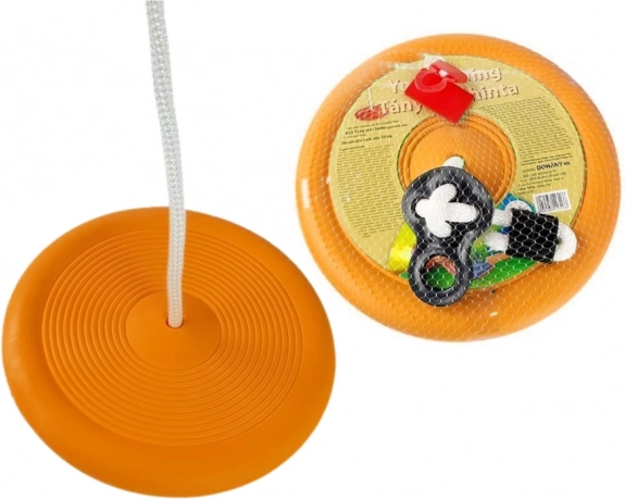 Runde Gartenteller-Schaukel für Kinder, orange