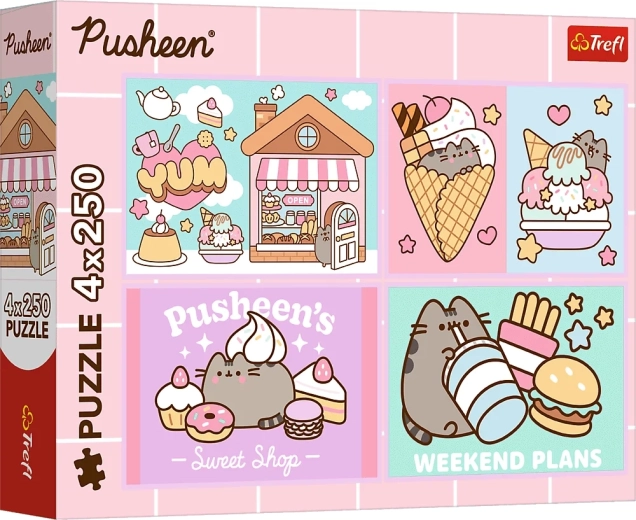 Puzzle Pusheen – Lernen Sie PUSHEEN kennen 4×250 Teile