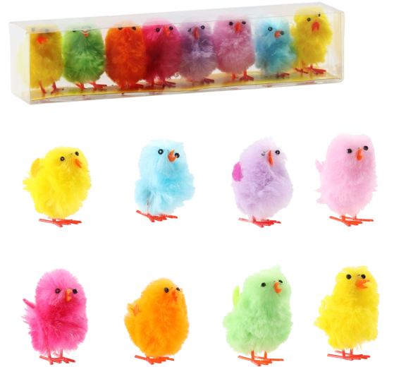 Set aus 8 bunten Osterküken – dekorative Figuren