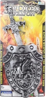 Plastikschwert mit Schild für Kinder