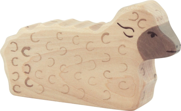 Holztiger Schaf liegend – 1 Stück