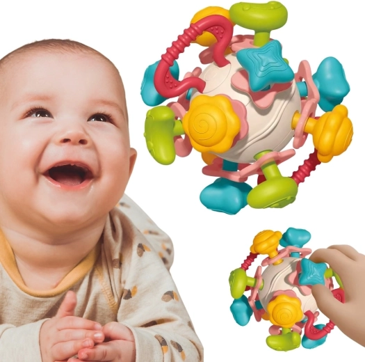 WOOPIE BABY sensorische Rassel und Beißring 4-in-1 für Babys ab der Geburt