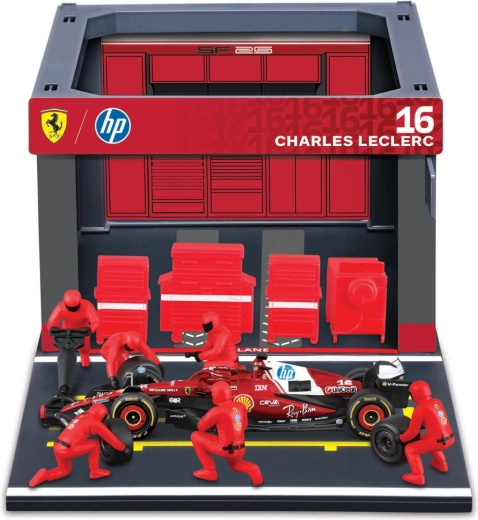 Bburago Formula Racing F1 Pit Pass Set Ferrari SF-25 (2025) Charles Leclerc 1:43