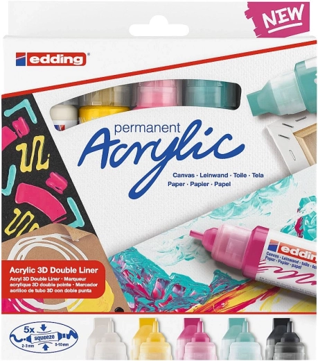 Acryl-3D-Set Edding 5400 Modern Basic, 5 Stk.