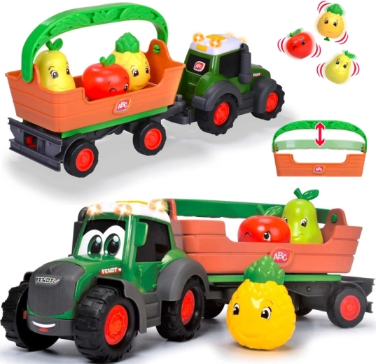 Interaktiver Fendt-Traktor mit abnehmbarem Anhänger und Obst