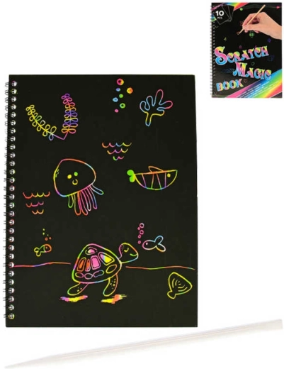 Magisches Regenbogen-Rubbel-Kreativset A4 (10 Blätter) mit Rubbelstift