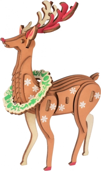 Holz-3D-Puzzle Weihnachtshirsch