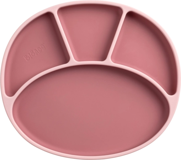 Bibado Silikon-Partitionsteller mit Saugnapf blush – 1 Stück