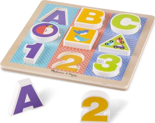 Holz-Puzzle ABC-123 für kleine Kinder