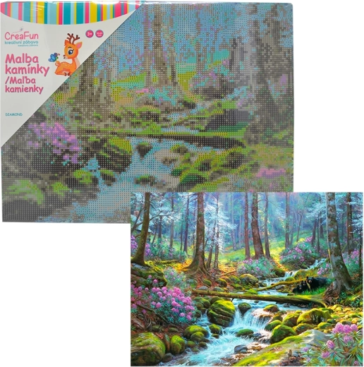 Diamantmalerei Wald-Bachlauf 30 × 40 cm