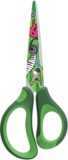 Schulschere KEYROAD Tattoo Soft 15 cm grün