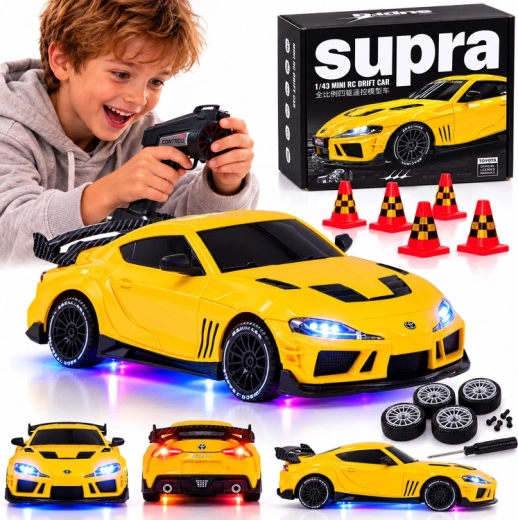 Ferngesteuertes Auto Toyota Supra Drift 1:43 4x4 mit LED-Beleuchtung