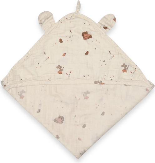 Nuuroo Danila Musselin-Kinderhandtuch mit Kapuze Cream Unicorn