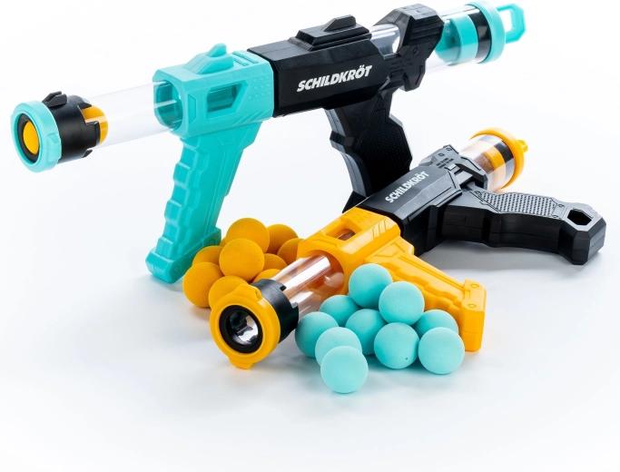 Schildkröt Set aus zwei Abschussgeräten mit Schaumstoffbällen Fire Blasters