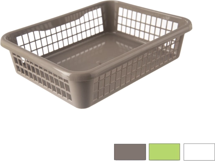 Aufbewahrungskorb aus UH-Kunststoff 25,5 × 19,5 × 6,5 cm, Farbmix