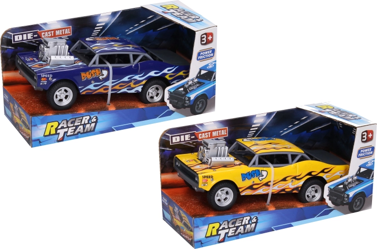 Metall-Rennwagen mit Flammen 21 cm – 1 Stück