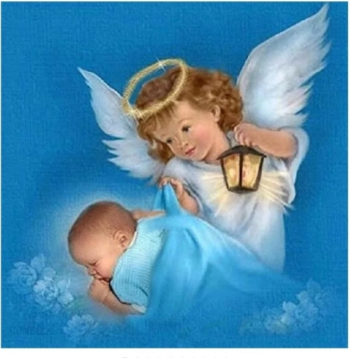 Diamantmalerei Engelchen mit Baby 30 × 40 cm NORIMPEX