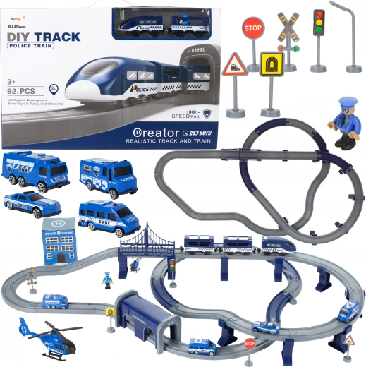 Elektrische Polizeibahn mit Hubschrauber 103 × 61 × 15 cm