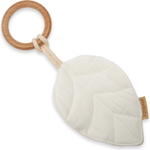 Baby-Beißring New Baby Leaf weiß