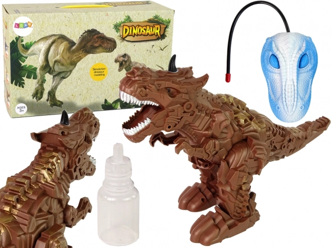 RC-Dinosaurier mit Dampf, Projektor sowie Ton- und Lichteffekten – braun