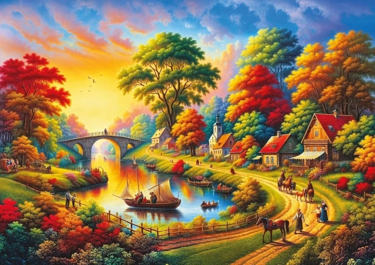 Art Puzzle Festival am Fluss – Puzzle mit 1500 Teilen