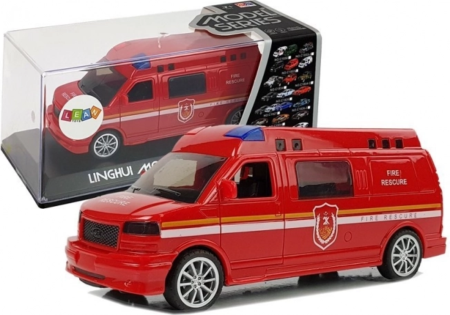 Feuerwehrauto mit Aufziehantrieb, Licht und Sound