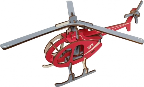 Woodcraft Holziges 3D Puzzle Hubschrauber