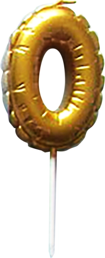 Tortenkerze Zahl 0 gold 6 cm
