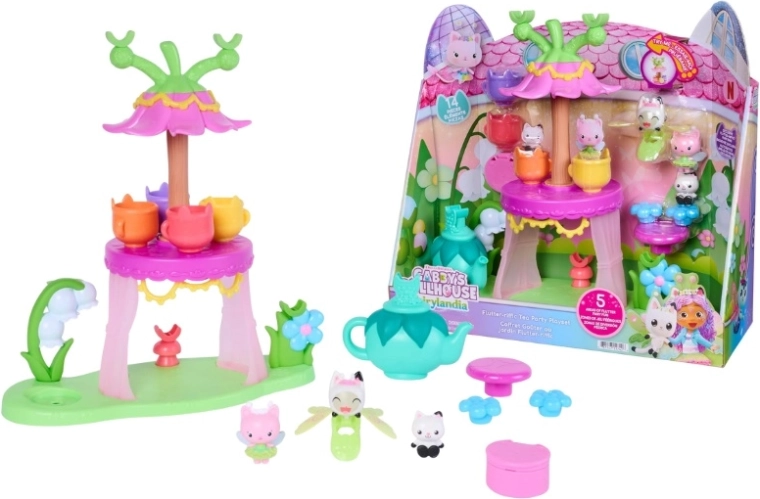 Zauberhaftes Teeset aus Gabby's Dollhouse Fairylandia mit Figuren und Zubehör
