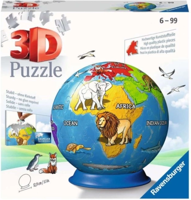 Ravensburger 3D-Puzzle Kinderglobus, 72 Teile