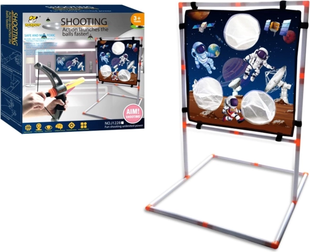 Kegelförmige Kinderarmbrust mit Zielscheibe und weichen Projektilen