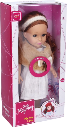 Puppe mit Körbchen 36 cm - 1 Stück