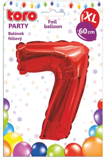 Folienballon Zahl 7, 60 cm, rot TORO