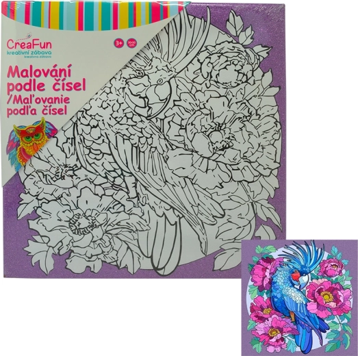 Malen auf Leinwand – Papagei 30 × 30 cm