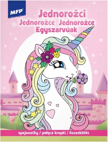 Malbuch Verbinde-die-Punkte Einhörner 210 × 276 mm, 32 Seiten