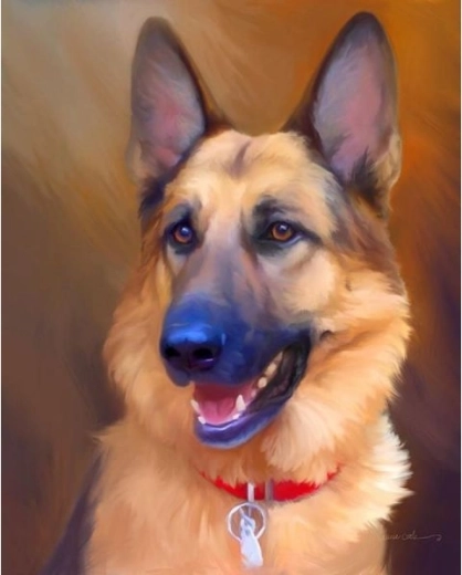 Diamant-Mosaik (Diamond Painting) – Deutscher Schäferhund 30 × 40 cm