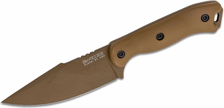 Universalmesser KA-BAR Becker Harpoon 11,6 cm, sandbraun, Zytel, Polymer-Scheide