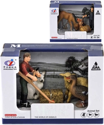Spielset Bauernhof mit Tieren und Bauer/Bäuerin – 1 Stück