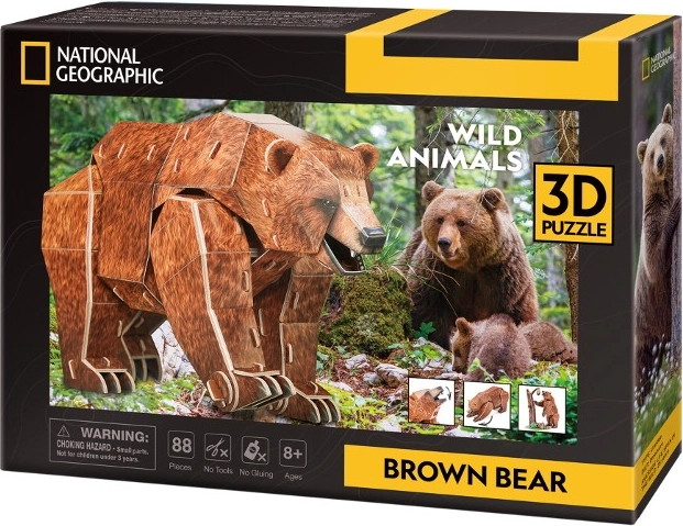 Puzzle 3D Gefährdete Tiere – Braunbär