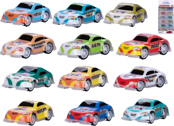 Set aus aufziehbaren Mini-Rennautos 5,5 cm – 12 Stück