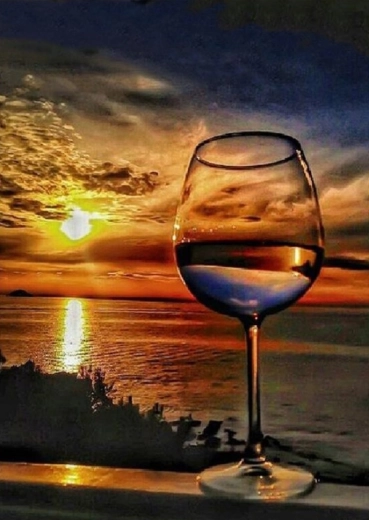 Diamantmalerei – Gläser an der Küste 30 × 40 cm