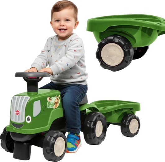Laufrad-Traktor mit Anhänger BIRDY FARM grün 1–3 Jahre – FALK