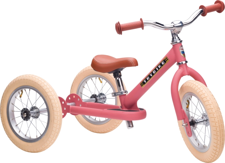 Trybike Kinderlaufrad 2-in-1 Dreirad/Balancierfahrrad matt rosa