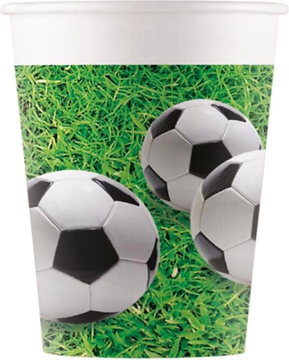 Pappbecher Fußball 200 ml, 8 Stk.