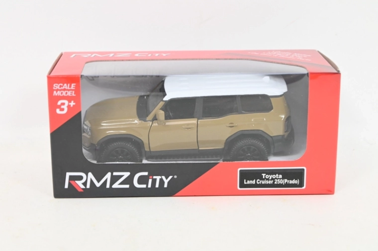 Toyota Land Cruiser Metallmodellauto braun-gelb