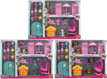 Tierset mit Häuschen und Zubehör