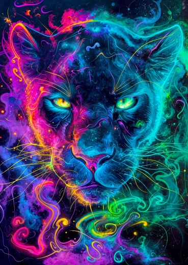 Puzzle Neon-Panther 1000 Teile