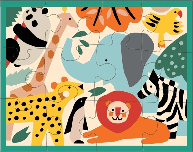 Mudpuppy Puzzle Tiere im Zoo 12 Teile