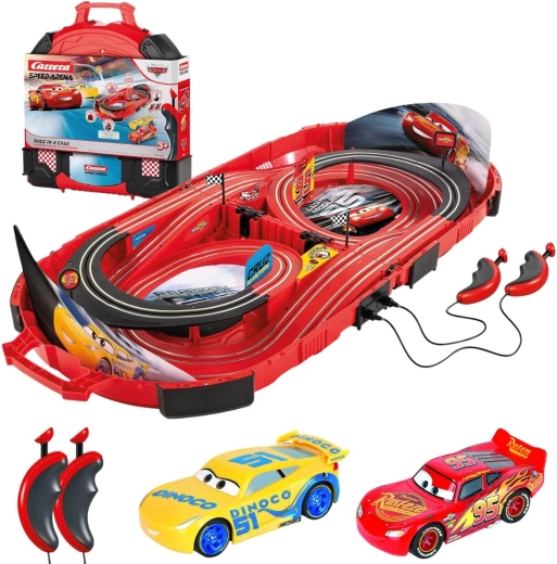 Carrera Speed Arena Rennbahn Disney Cars 2,77 m im tragbaren Koffer